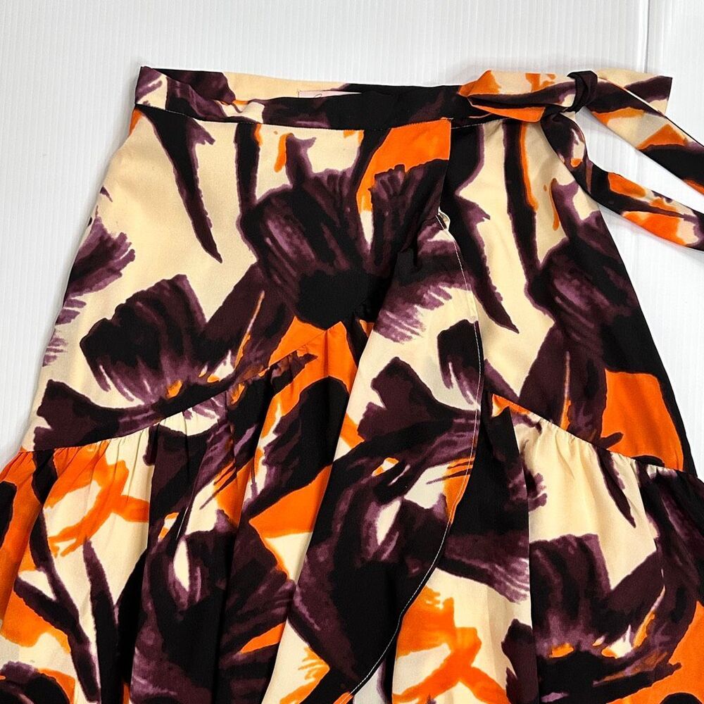 NWT Anthropologie Hutch Floral Wrap Midi Skirt S High Low Ruffle Boho Romantic - Picture 3 of 13